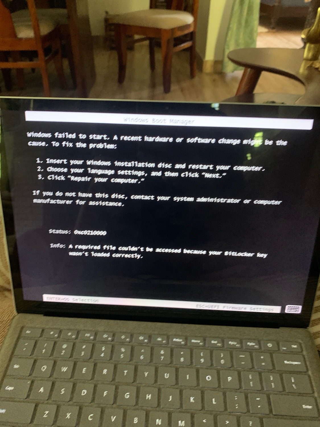 Debugging a Windows boot failure on a laptop