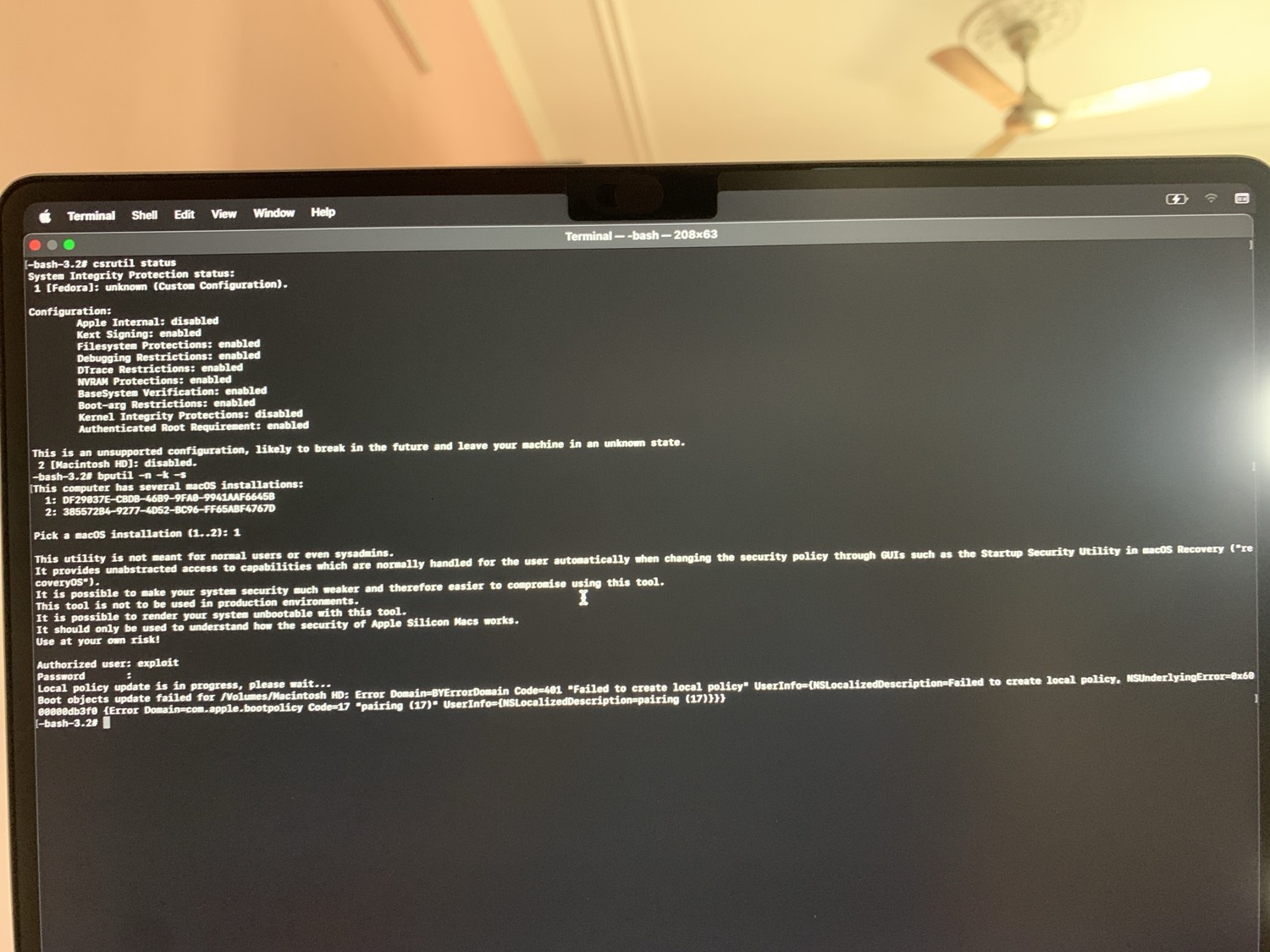 Provisioning a server over SSH — setup logs scrolling on screen